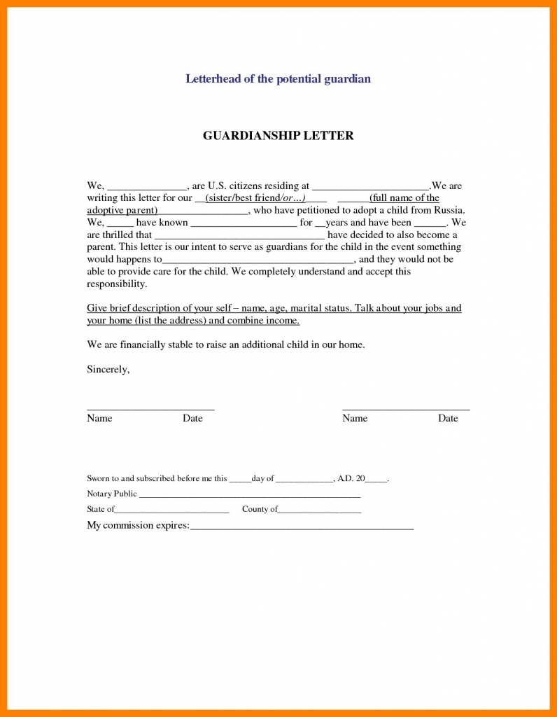 005 Income Declaration Letter Template New Legal Guardianship