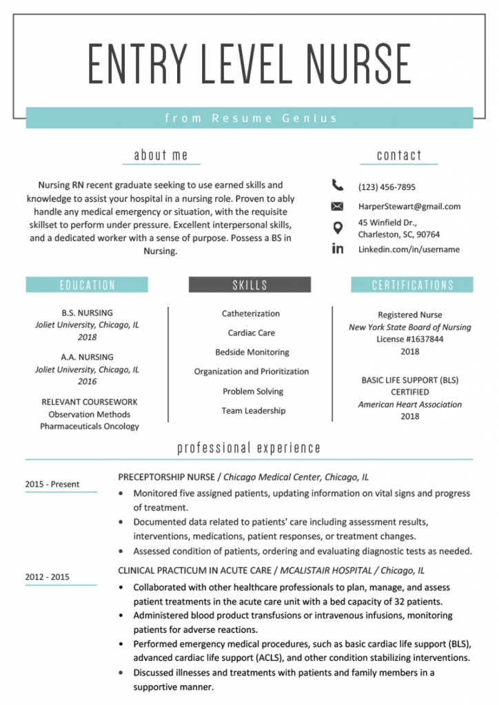 024 Template Ideas New Grad Nursing Resume Examples On Rn Templates