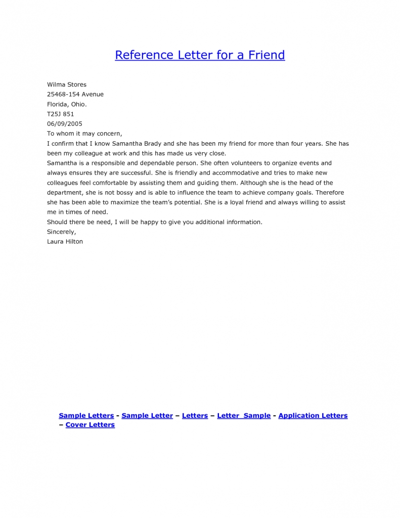 029 Template Ideas Reference Letter Templates Free Sample Letters