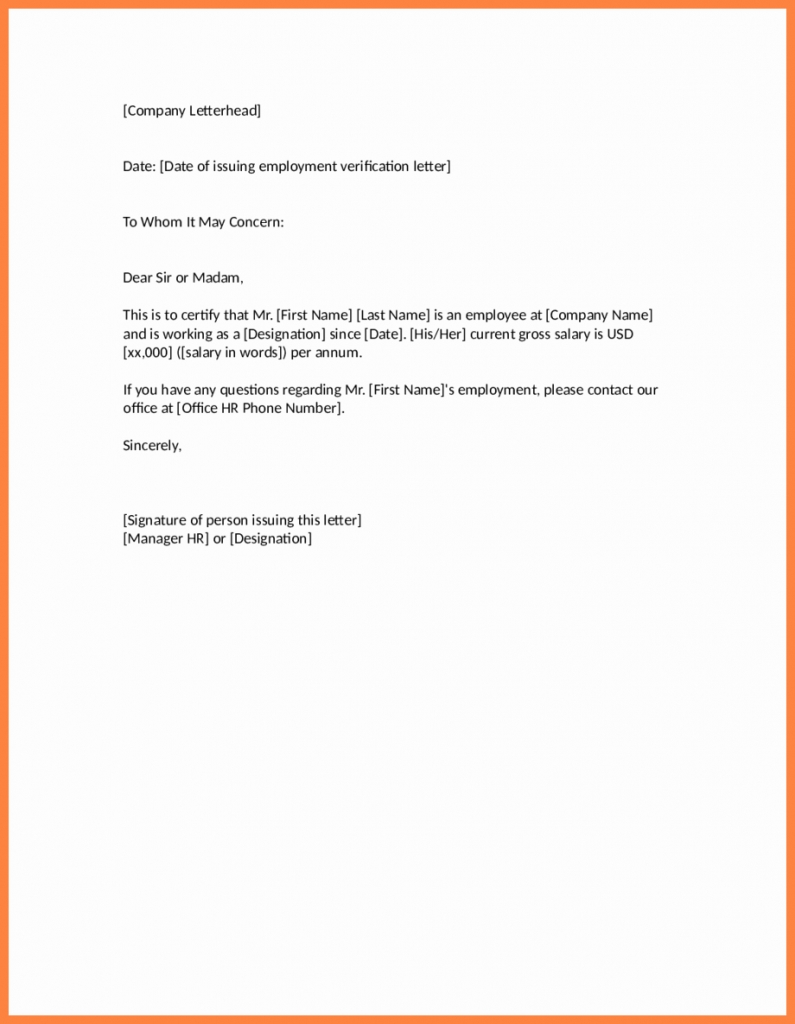 3 Salary Verification Letter Sample – Locksmithcovington Template