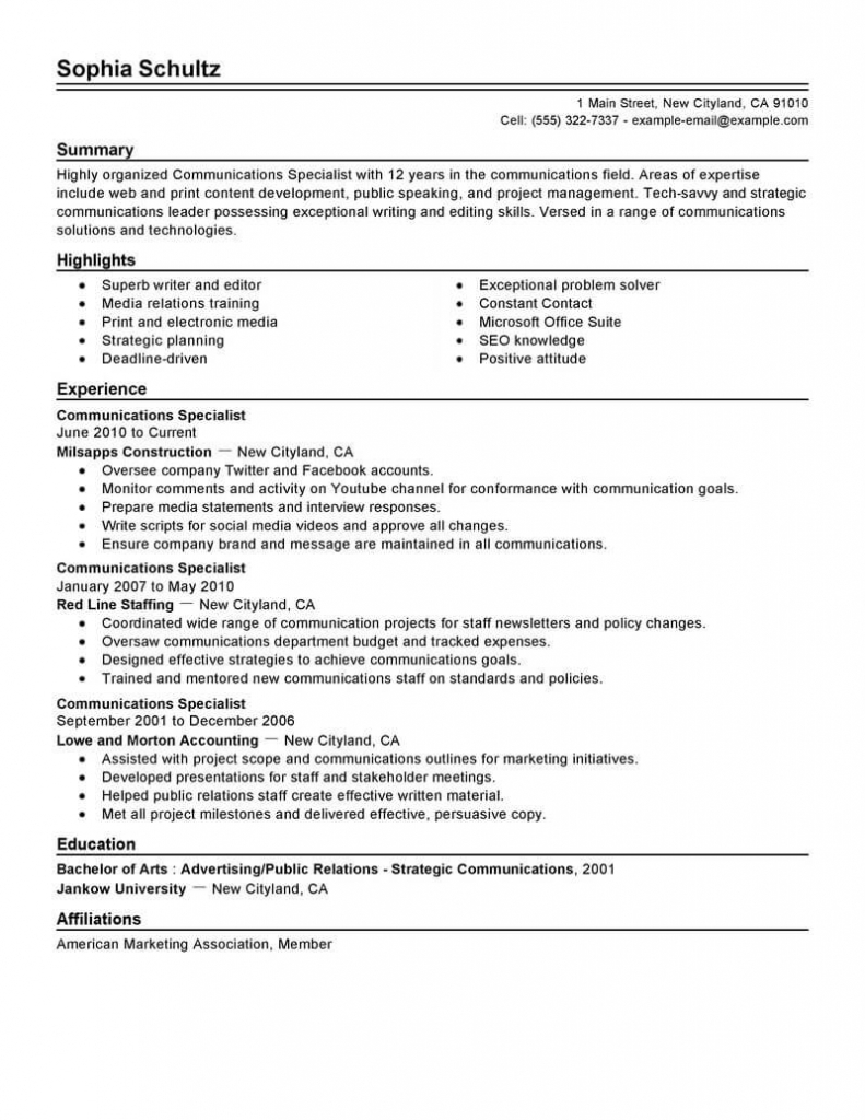 Resume Communication Skills Examples | Free Letter Templates