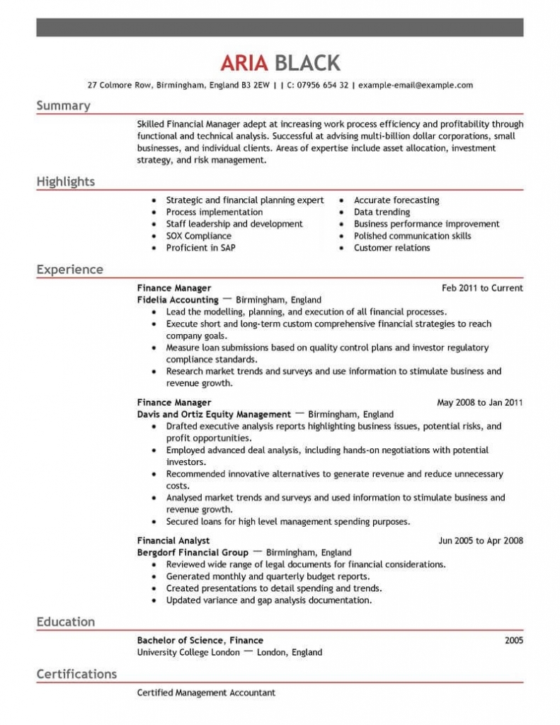 Best Finance Manager Resume Example | Livecareer