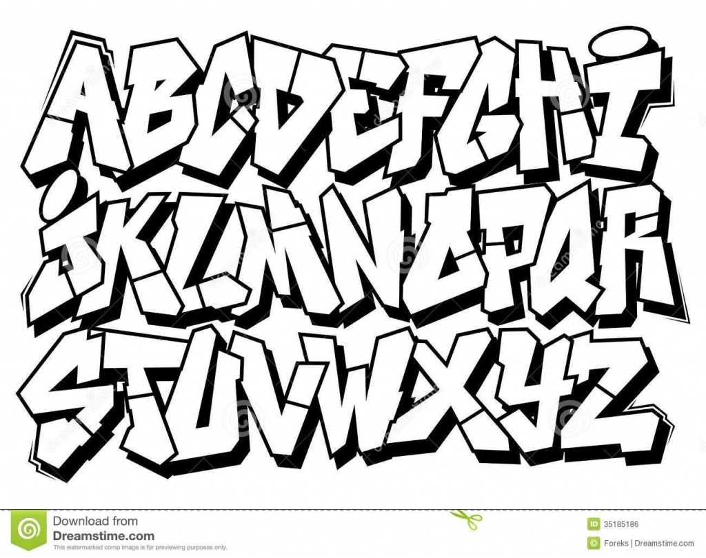 Classic Street Art Graffiti Font Type Alphabet Royalty Free Stock