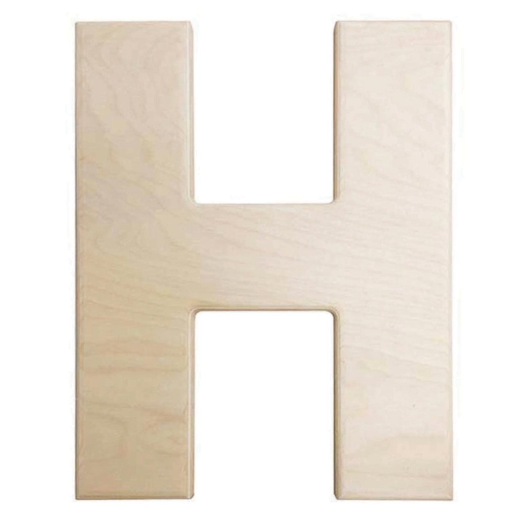 Consumercrafts Product Large Wooden Letters: 12 Inch Unfinished Wood Letter  H />