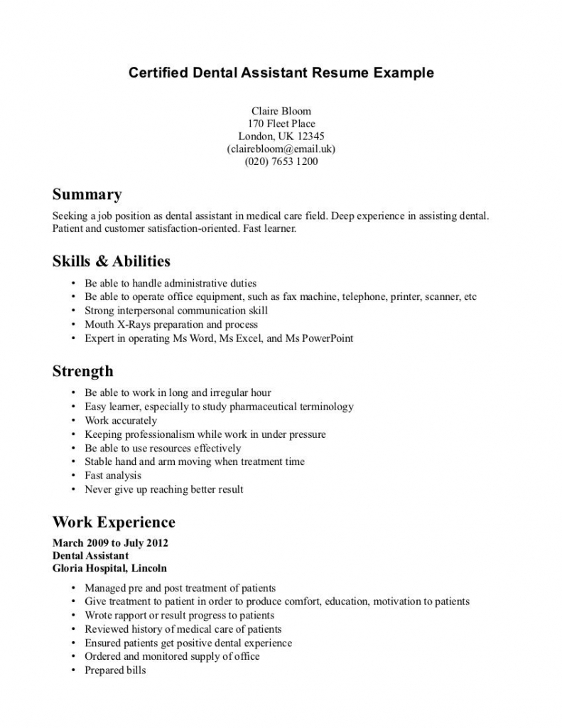Dental Assistant Resume | Resume | Resume Objective Examples
