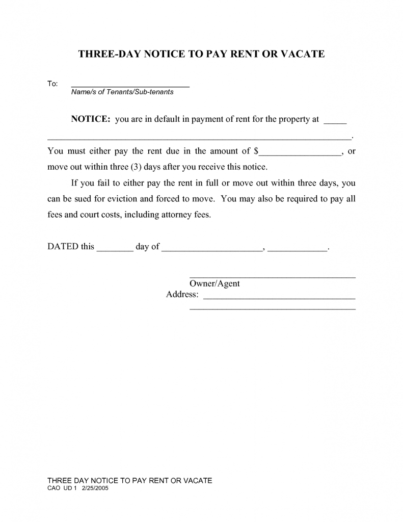Eviction Notice Template | Scope Of Work Template | Ideas For The