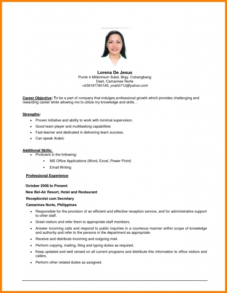 Example Of Resume Objective Resume Templates Resume Examples