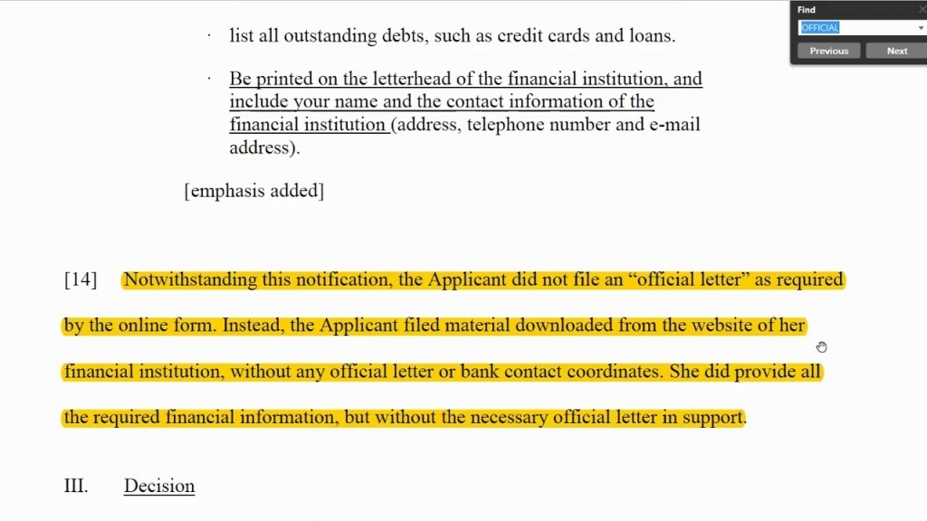 Express Entry Refusal - Proof Of Funds