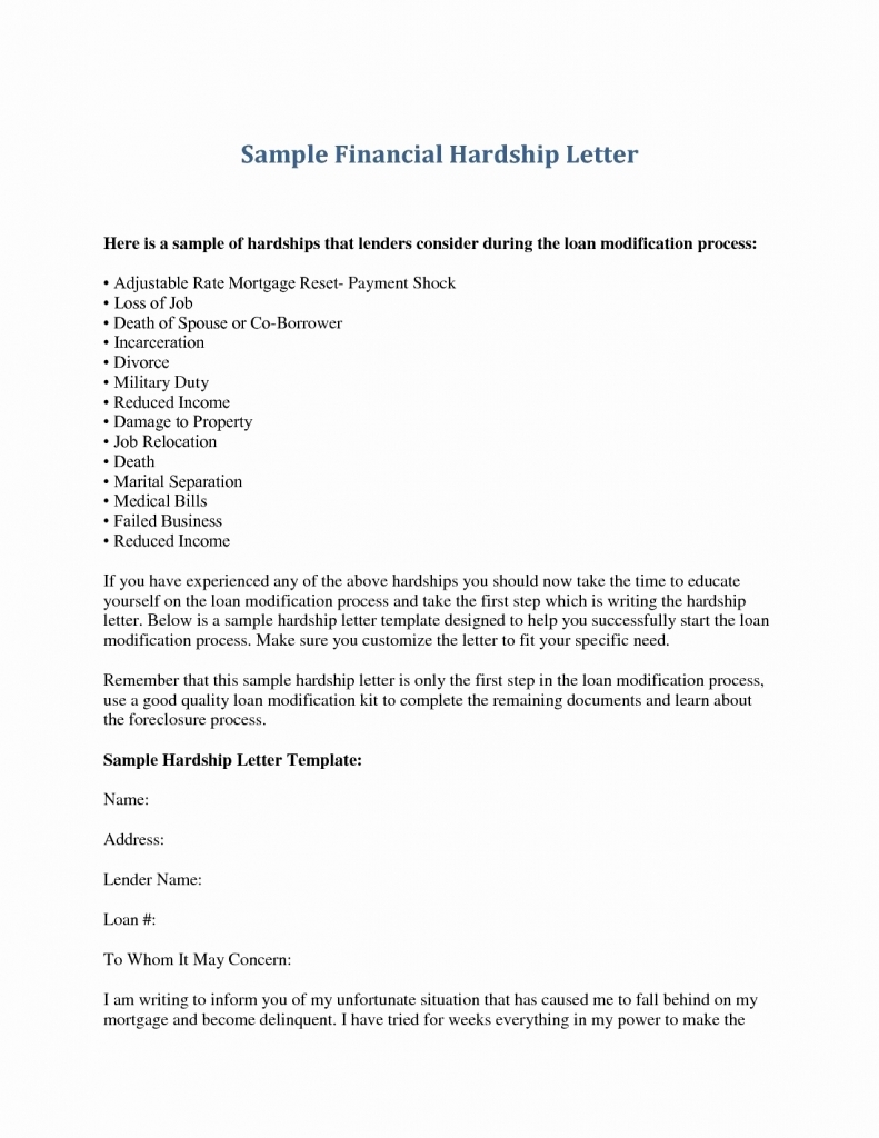 Financial Hardship Letter Template Samples | Letter Cover Templates