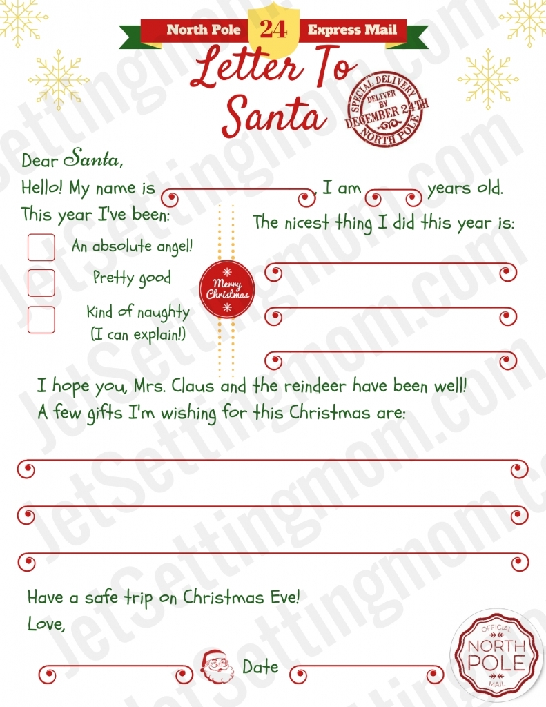 Free Printable Letter To Santa Template - Writing To Santa Made Easy!