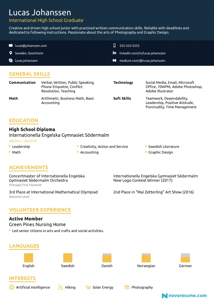High School Resume [2019] - Guide &amp; Examples