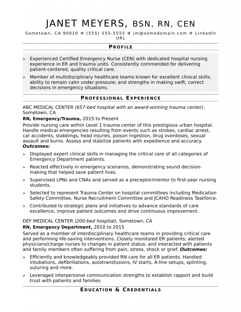 Hospital Nurse Resume Sample | Monster