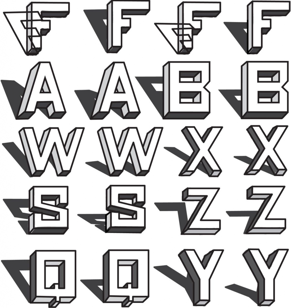 How To Draw 3d Block Letters - Drawing 3 Dimensional Bubble Letters