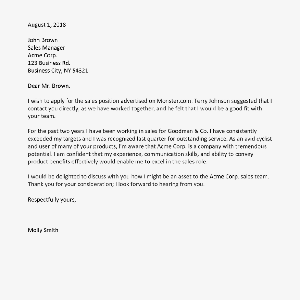 How To Format A Cover Letter With Examples