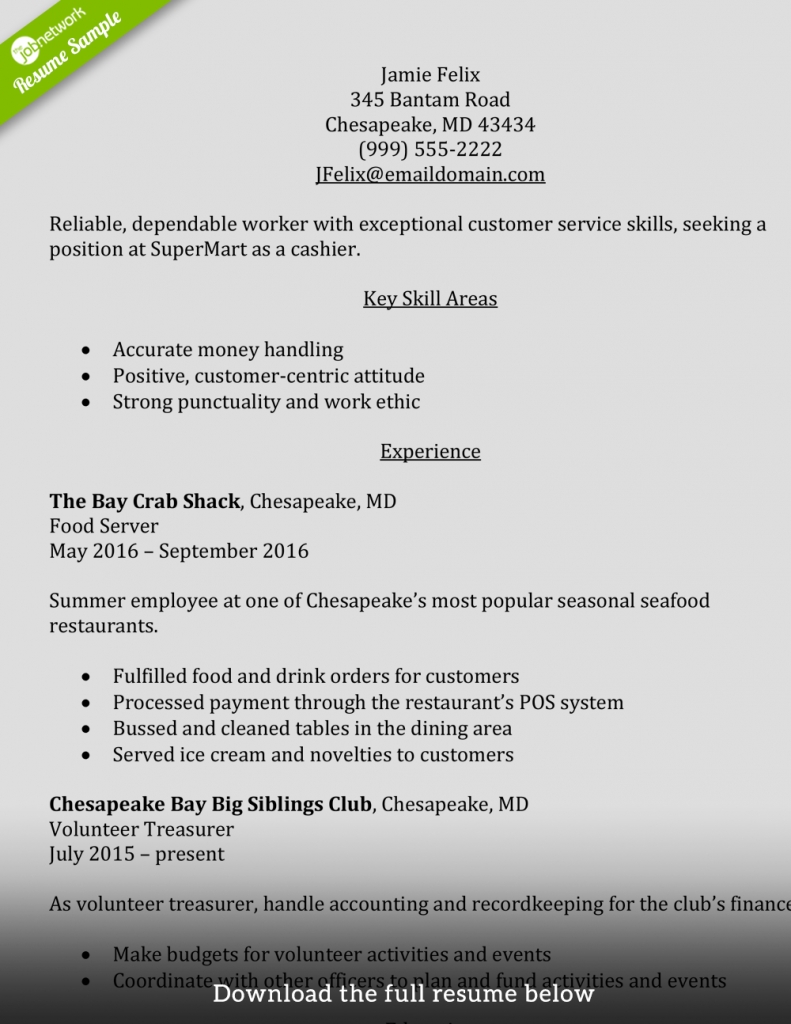 How To Write A Perfect Cashier Resume (examples Included)