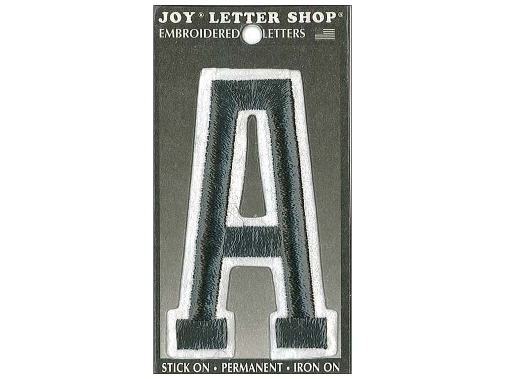 Joy Lettershop Iron-on Embroidered Letter "a" 3 In. Black 1