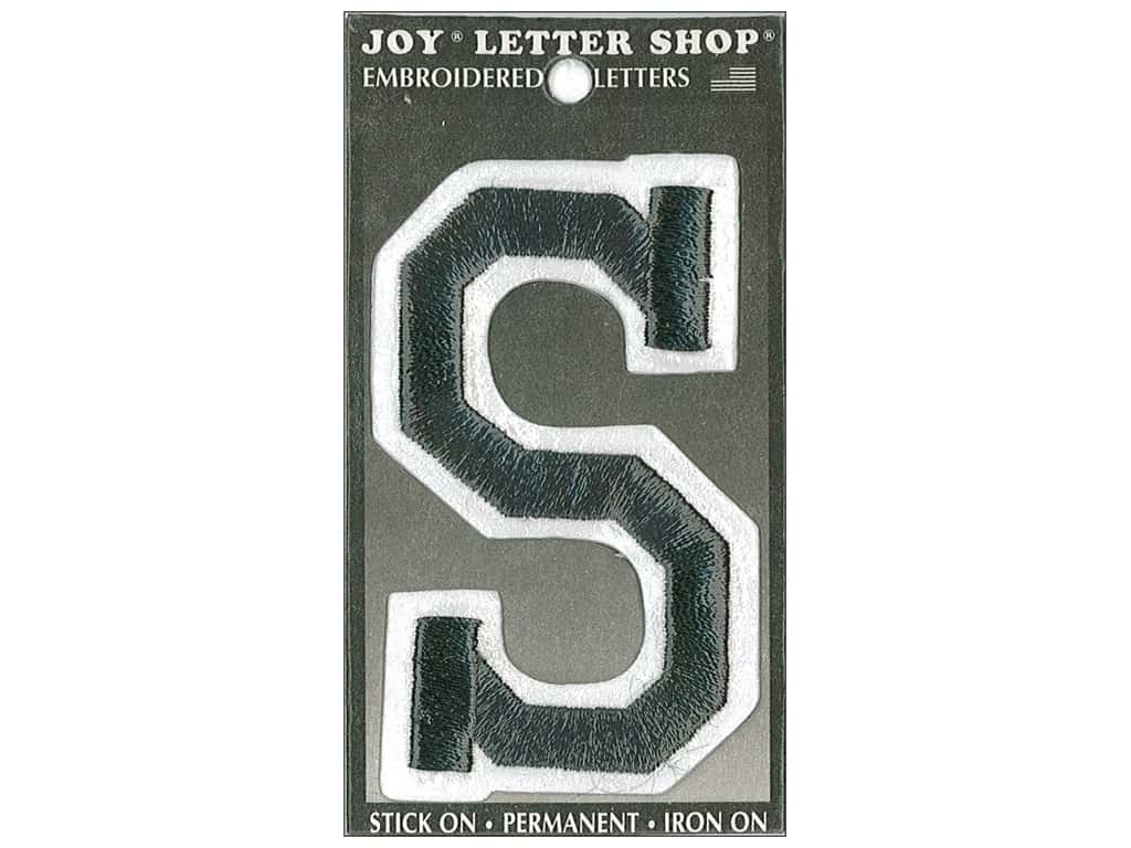 Joy Lettershop Iron-on Embroidered Letter "s" 3 In. Black 1