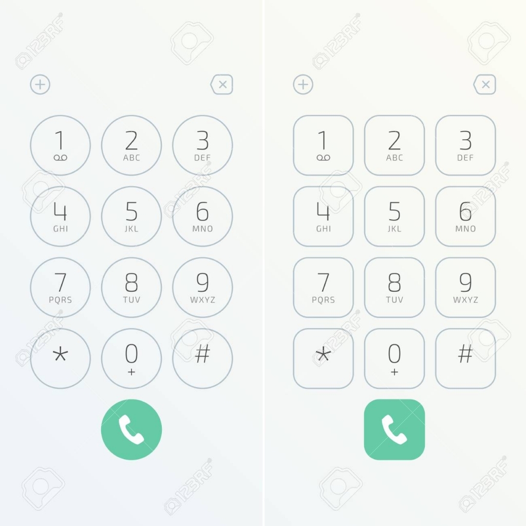 Keypad With Numbers And Letters For Phone. User Interface Keypad..