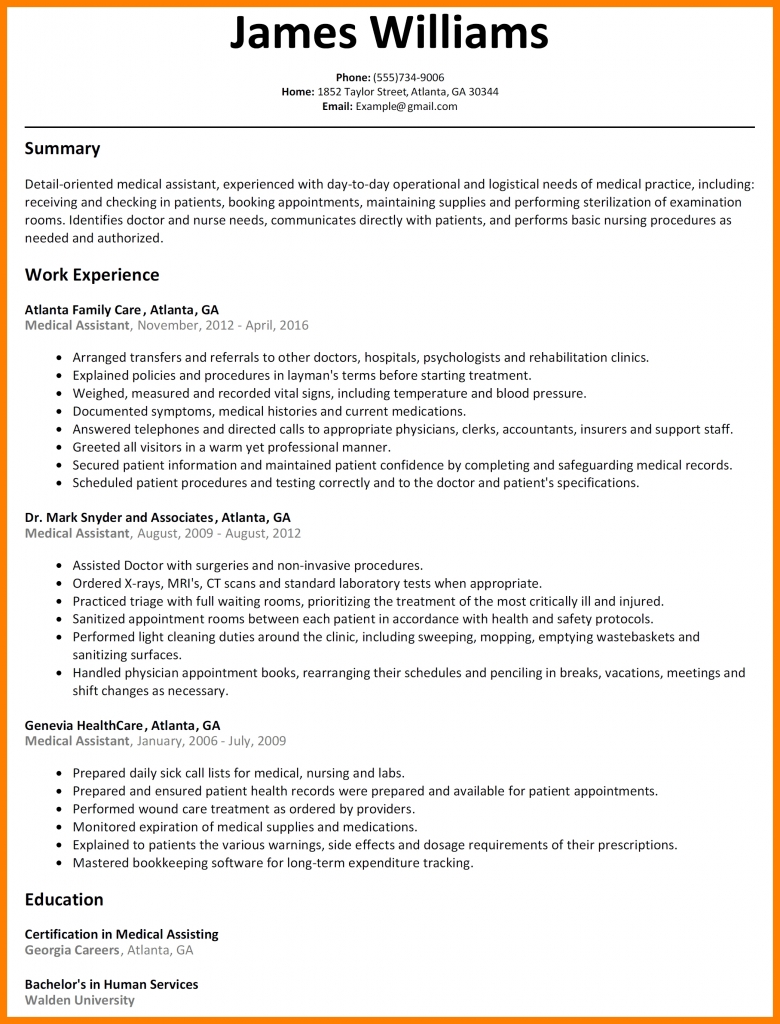Ma Resume Examples Administrative Assistant Sample Medical Re