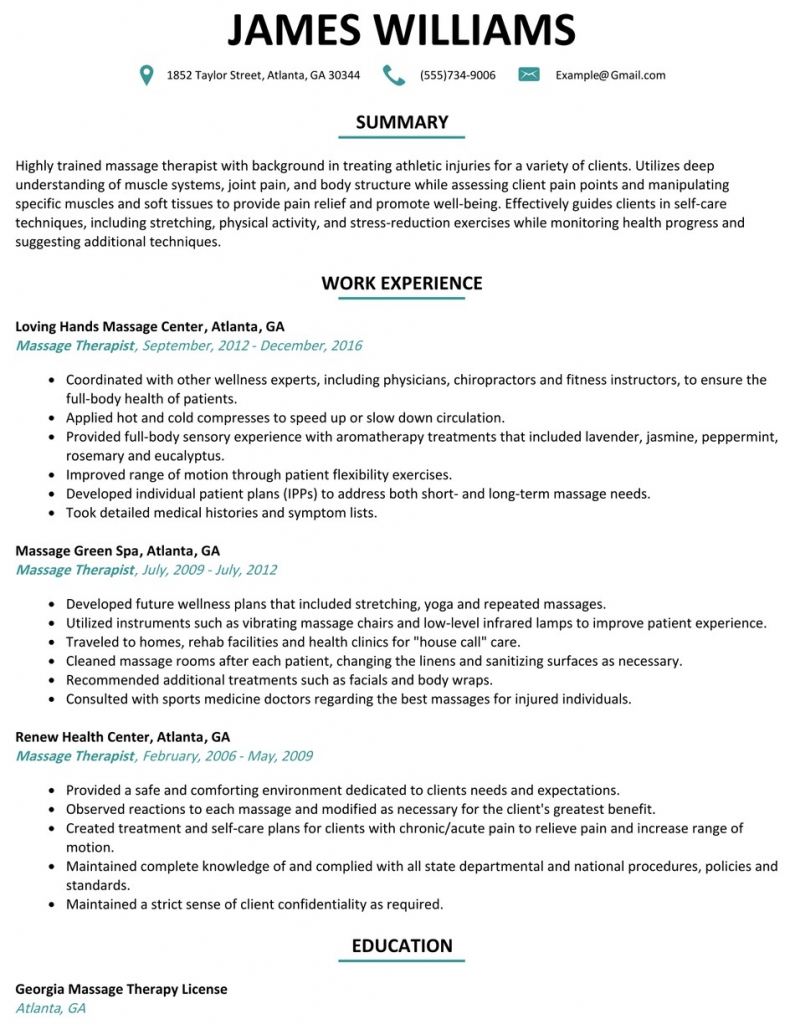 Massage Therapy Resume Examples Digitalpromots Com Image 5a136b8f333