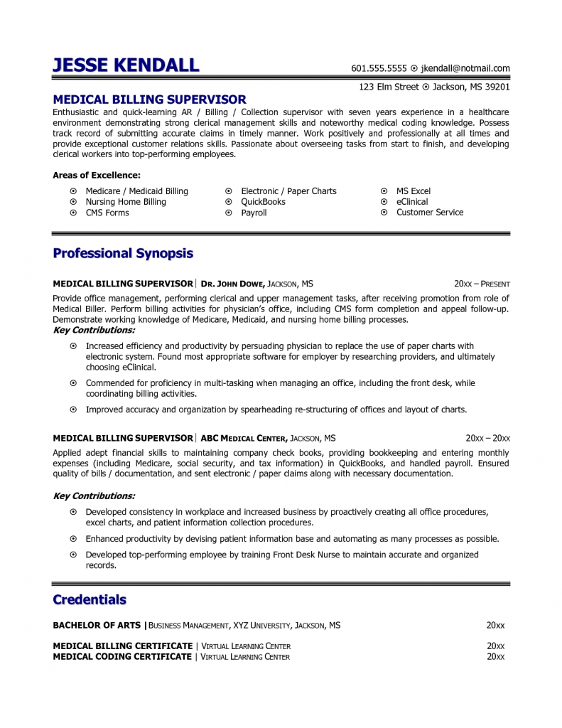 Medical Billing Resume Examples 2 And Coding Coder Samples Skills