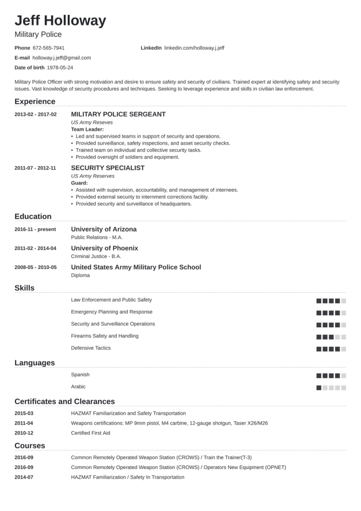 Military To Civilian Resume: How To Use Your Military Experience