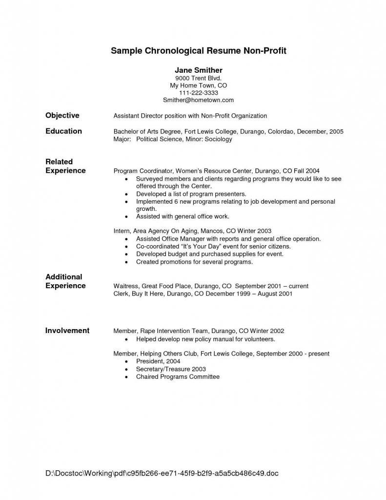 Not Chronological | 3-resume Format | Chronological Resume Template