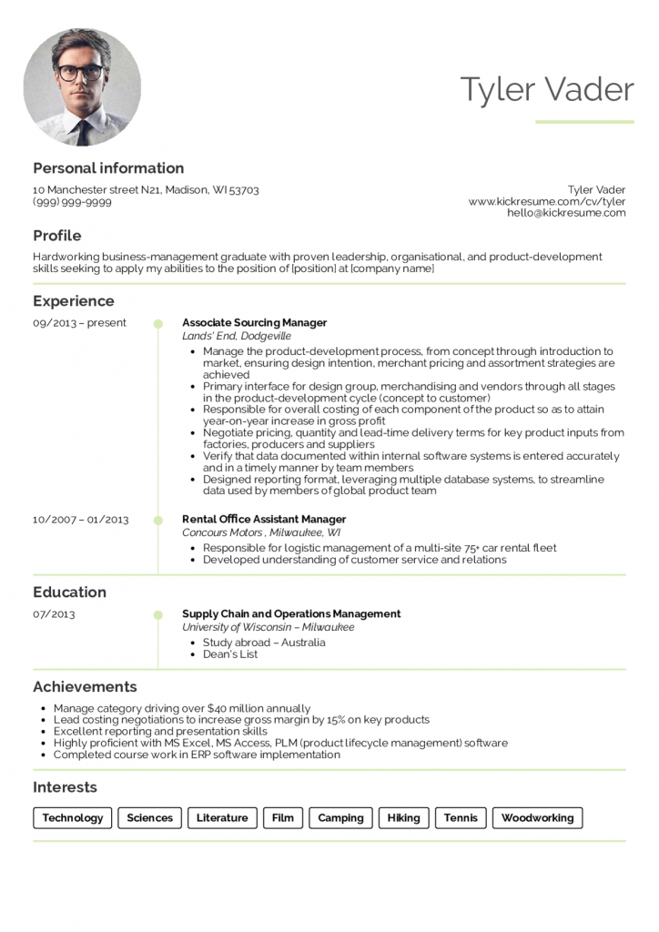 Resume Examplesreal People: Business-management Graduate Cv