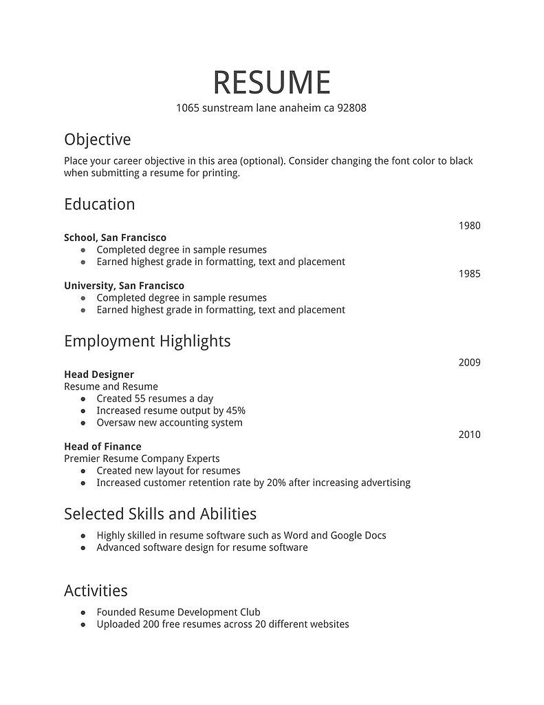 Résumé Templates You Can Download For Free | Good To Know | Job