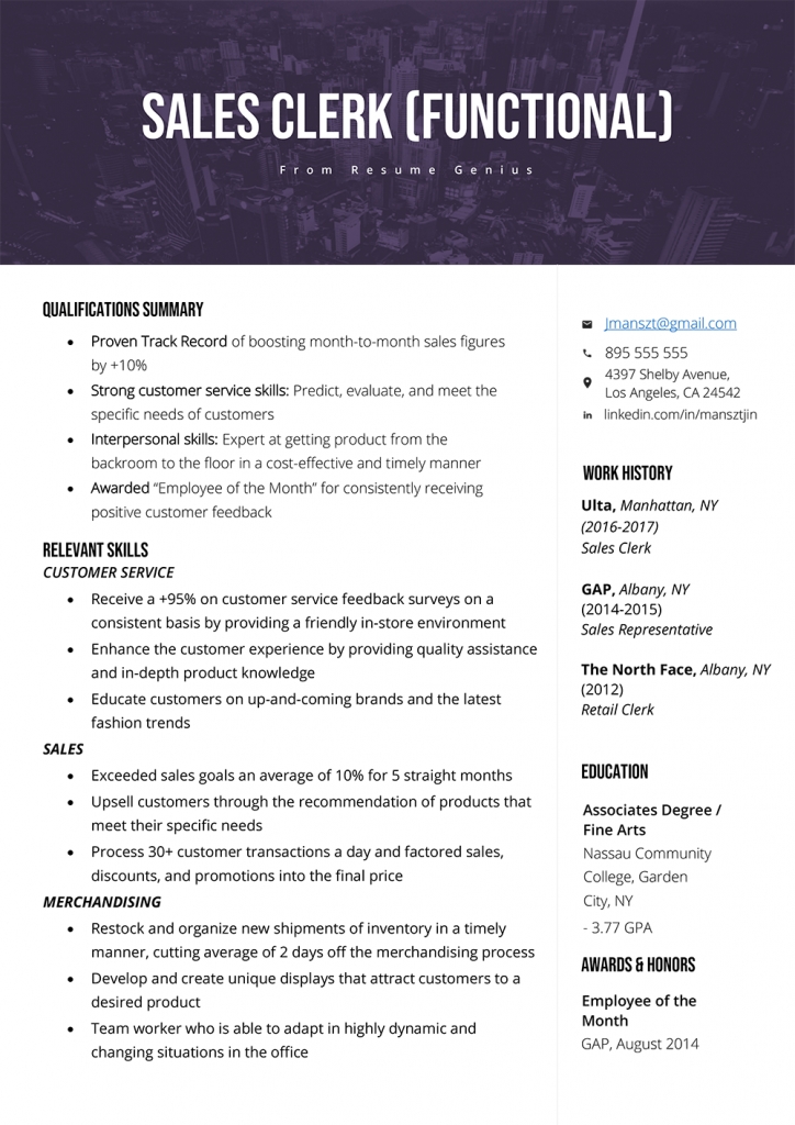 The Functional Resume: Template, Examples &amp; Writing Guide | Rg