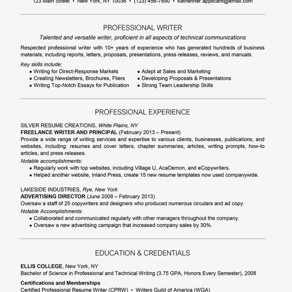 Tips For Crafting A Professional Writer Resume
