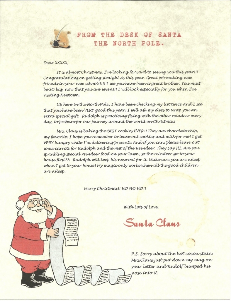 Wish A Letter From Santa: Sample Letter And Envelope