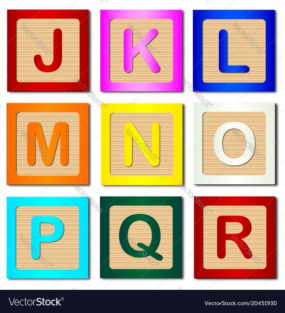 Wooden Block Letters J To R
