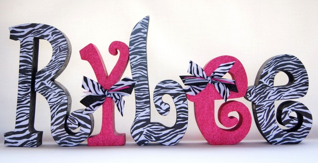 Wooden Letters For Nursery Zebra Print Decor Wall Hanging Or Free