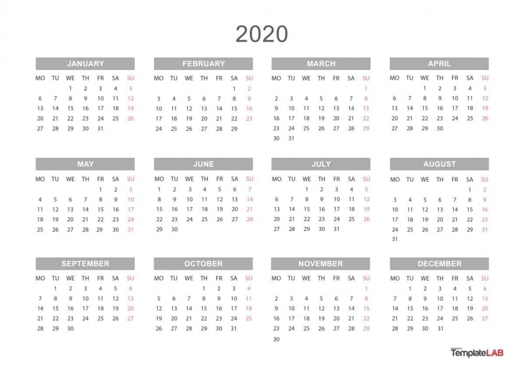 Printable Free Calendars 2020