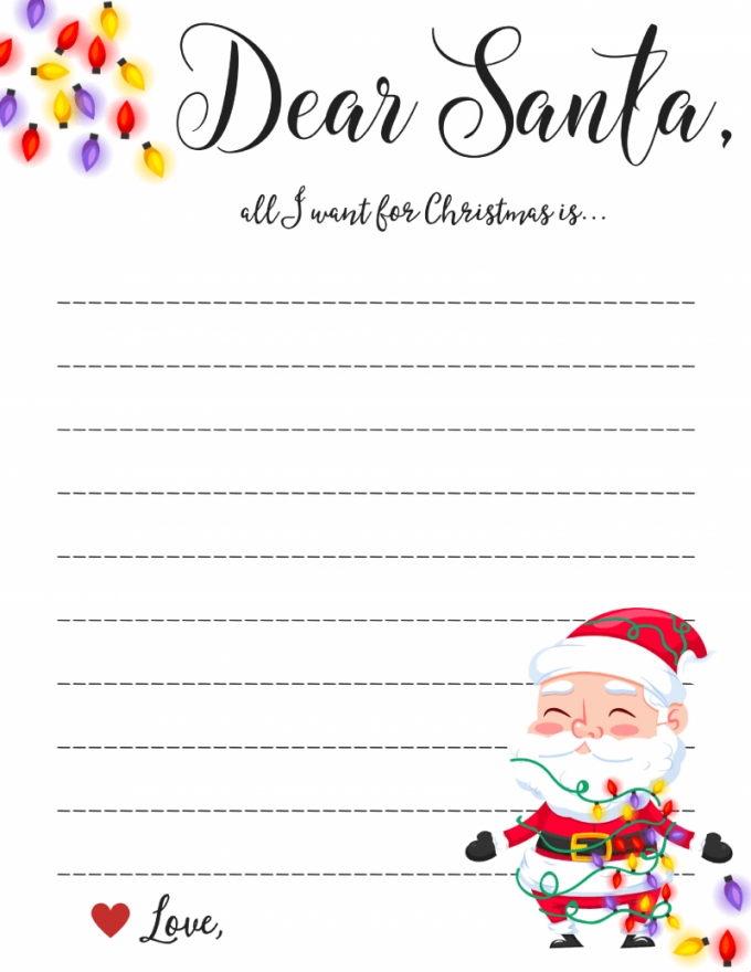 Printable Dear Santa Letters