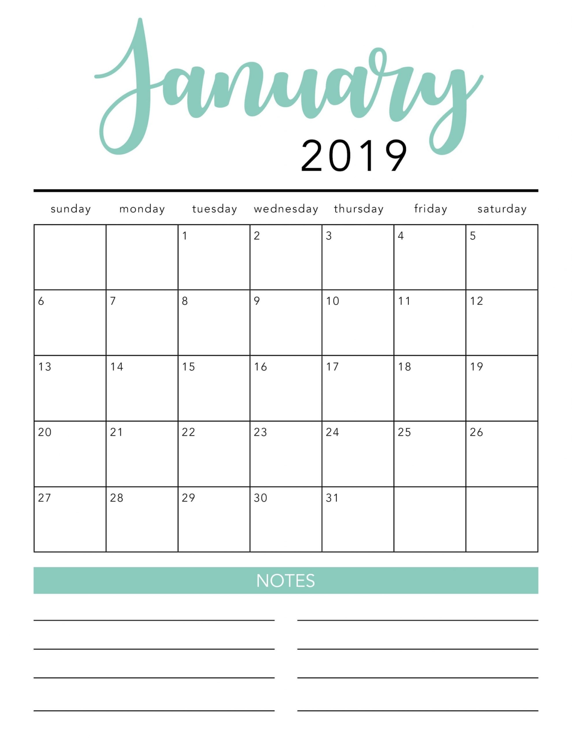 2020 Monthly Printable Calendars