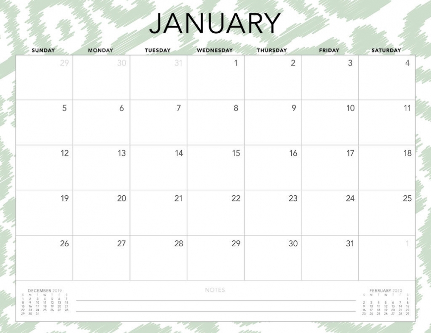 2020 Monthly Printable Calendars