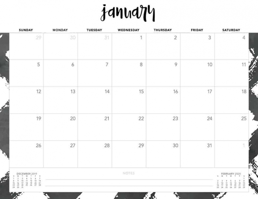 2020 Monthly Calendar Printable Free