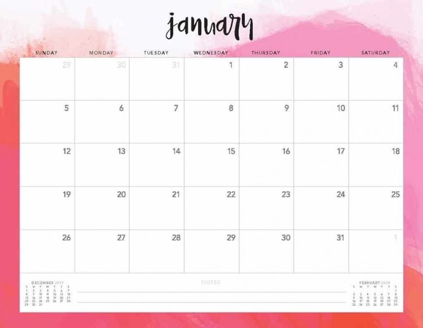 2020 Printable Calendar Free