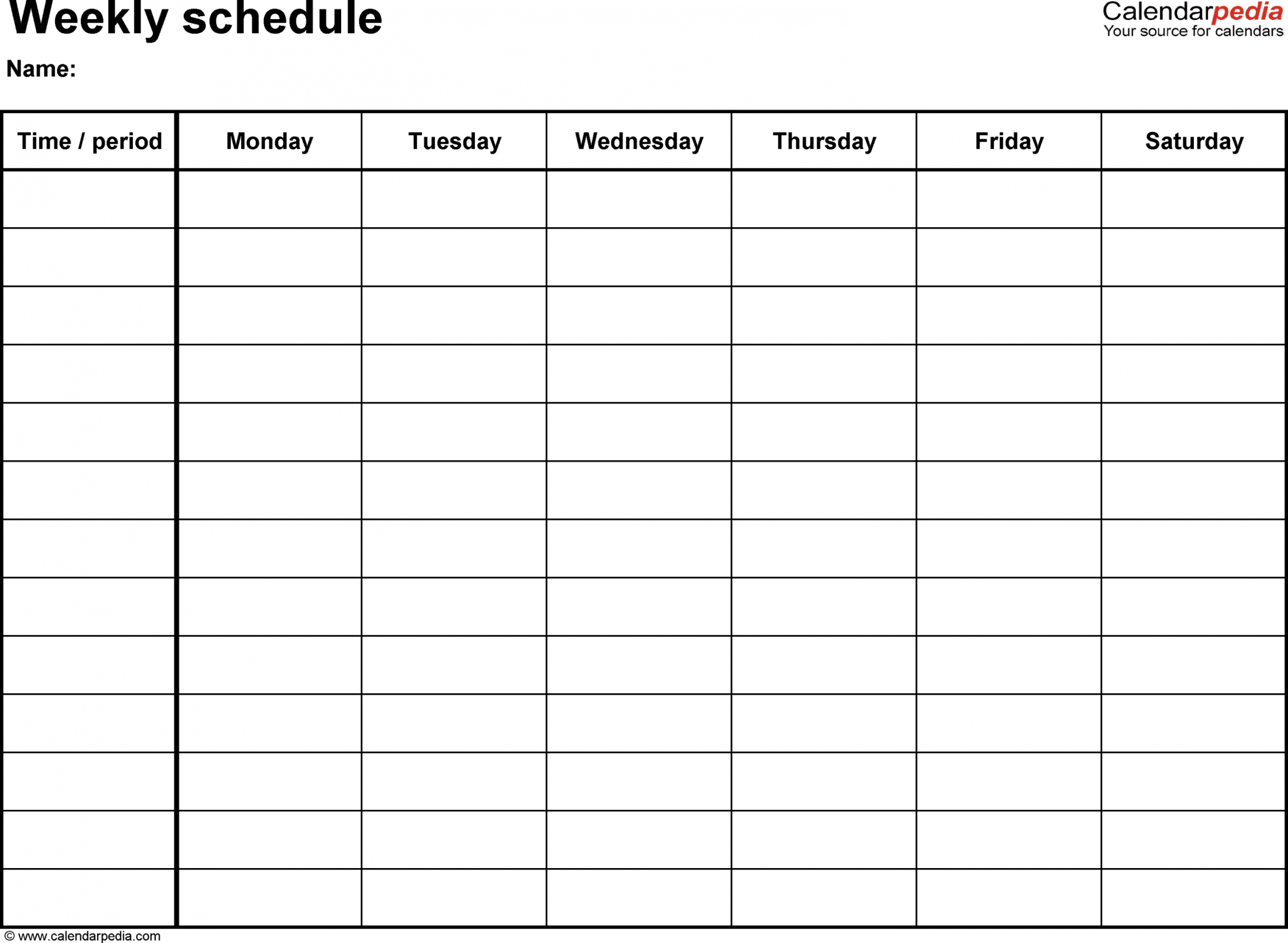 One Week Printable Calendar