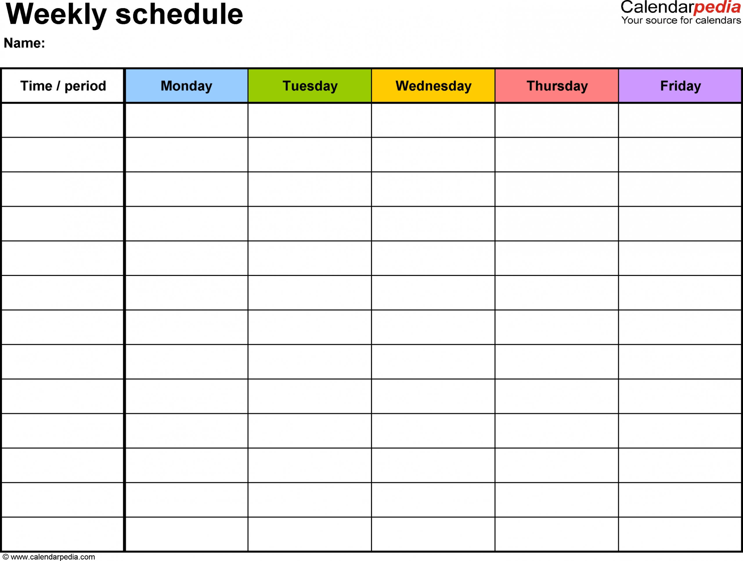 Printable Calendar Weekly