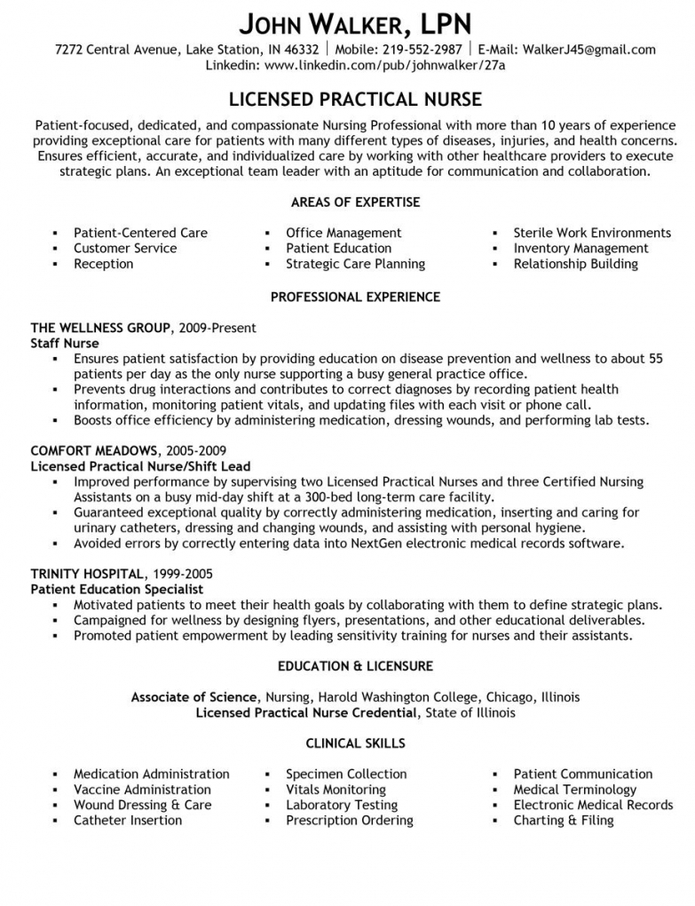 Lpn Resume Example