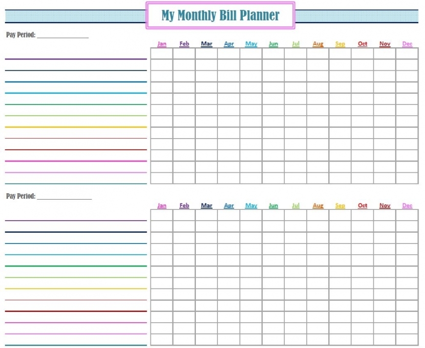 Free Printable Bill Calendar