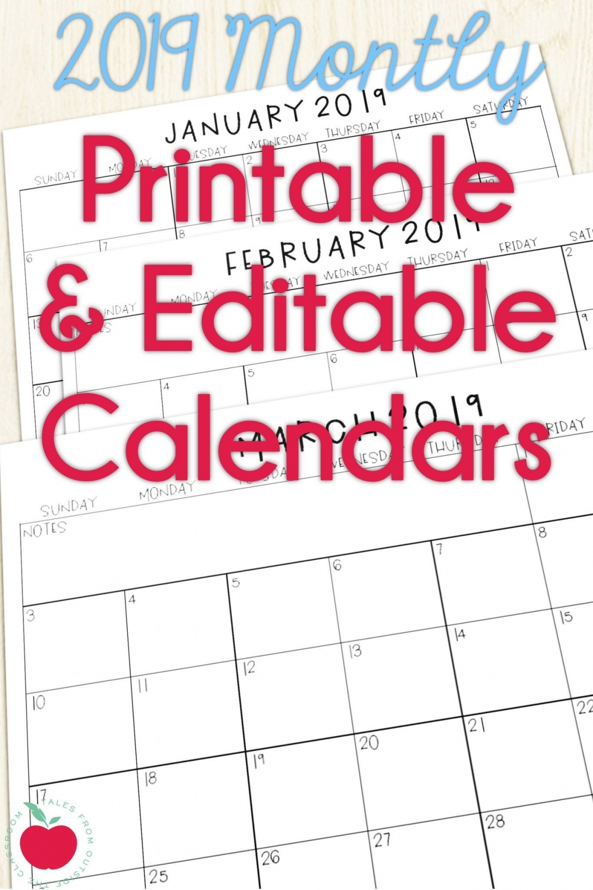 Preschool Calendar Printables