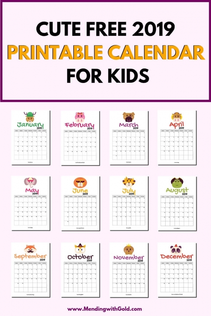 Preschool Calendar Printables