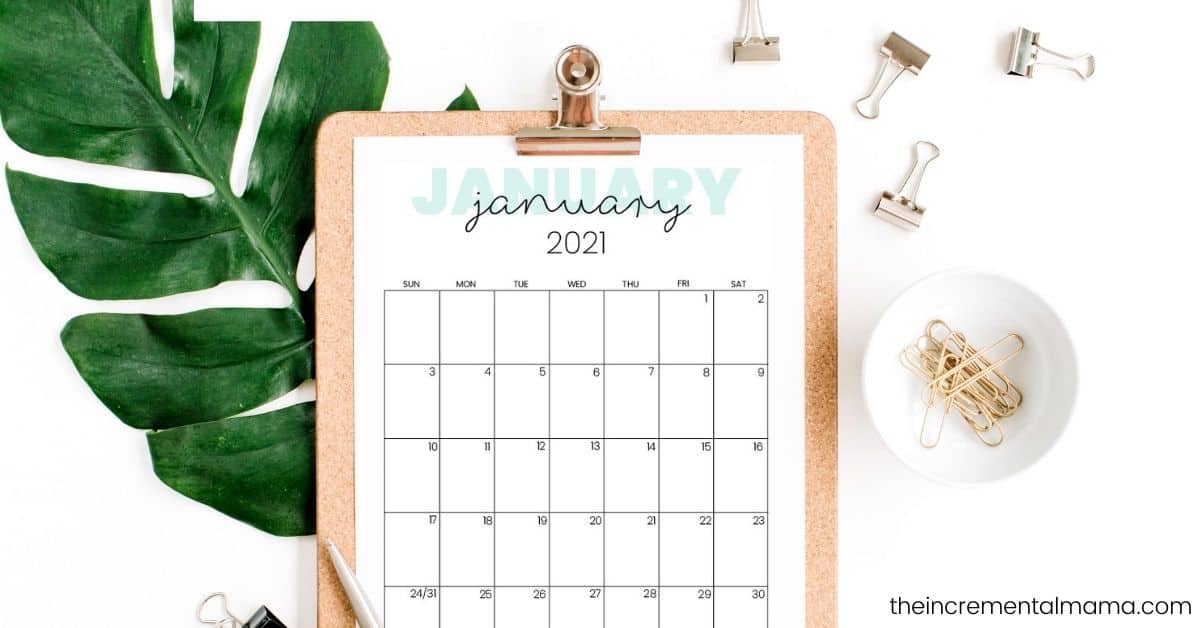 2021 And 2021 Monthly Calendar Printable