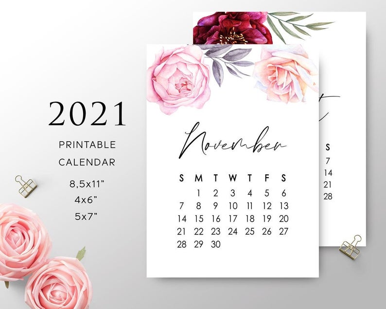 Free Printable 5X7 Calendar 2021