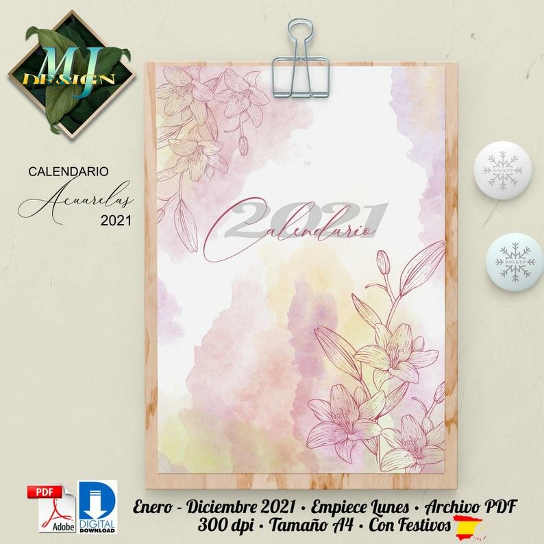 Printable Spanish Calendar 2021