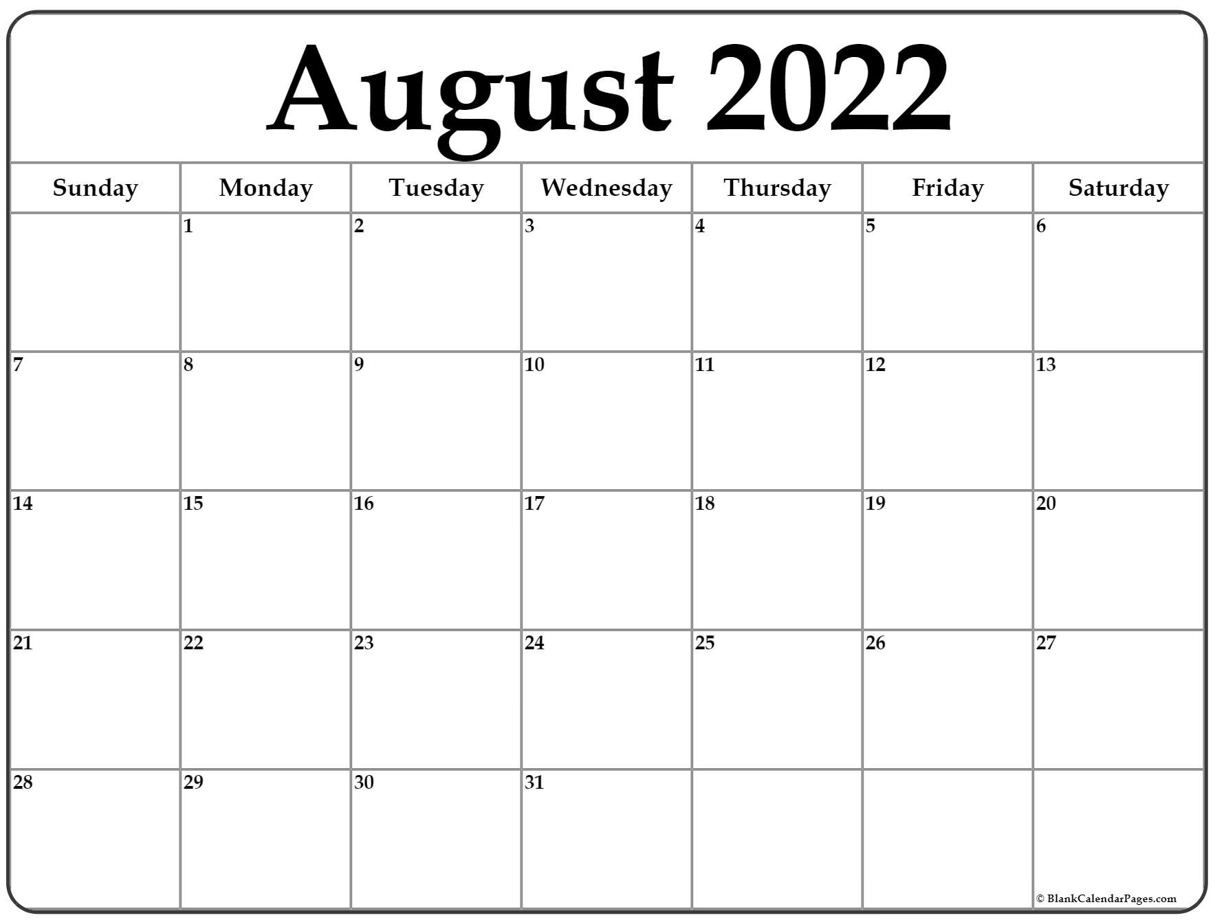 Printable Calendar Months 2022